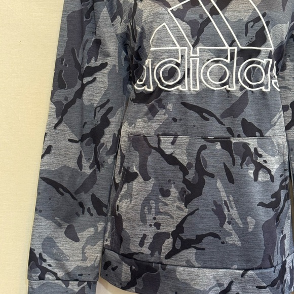 I-37 Adidas Gray‎ Camo Long Sleeve Pullover Hoodie Size XL - Picture 2 of 16